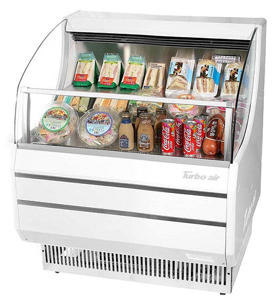 Turbo Air TOM-30SW-N 28" White Slim Line Horizontal Air Curtain Display Case