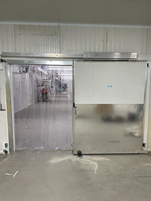Walk in Cooler Electric power Sliding  Door 12'x 12' Prehung with Jamb Sandwich frame and Header