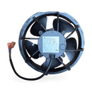 Delta AFL22AUHW fan, rear view with finger guard and nameplate