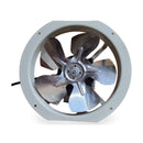 Master-Bilt 13-13440 EC evaporator fan assembly, front view with aluminum 5-blade fan and venturi ring