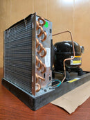 Copeland MUPM-0031-IAA-121 side view with condenser coil and compressor on Copevap base