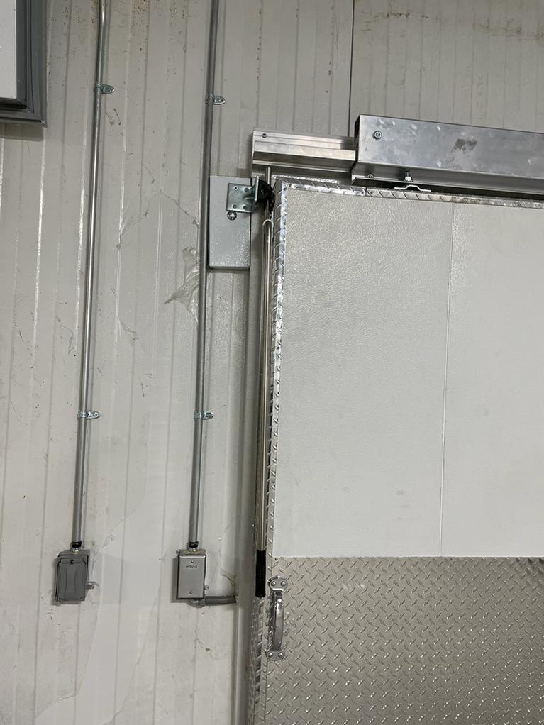 Walk in Cooler Sliding Door 72”x 84 “ Prehung with Jamb Sandwich frame and Header ELT cooler doors